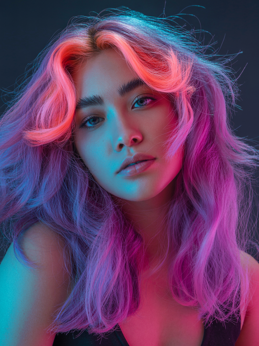 Kreative Haarfarbe Pink und Lila Coloration Frankfurt Sachsenhausen