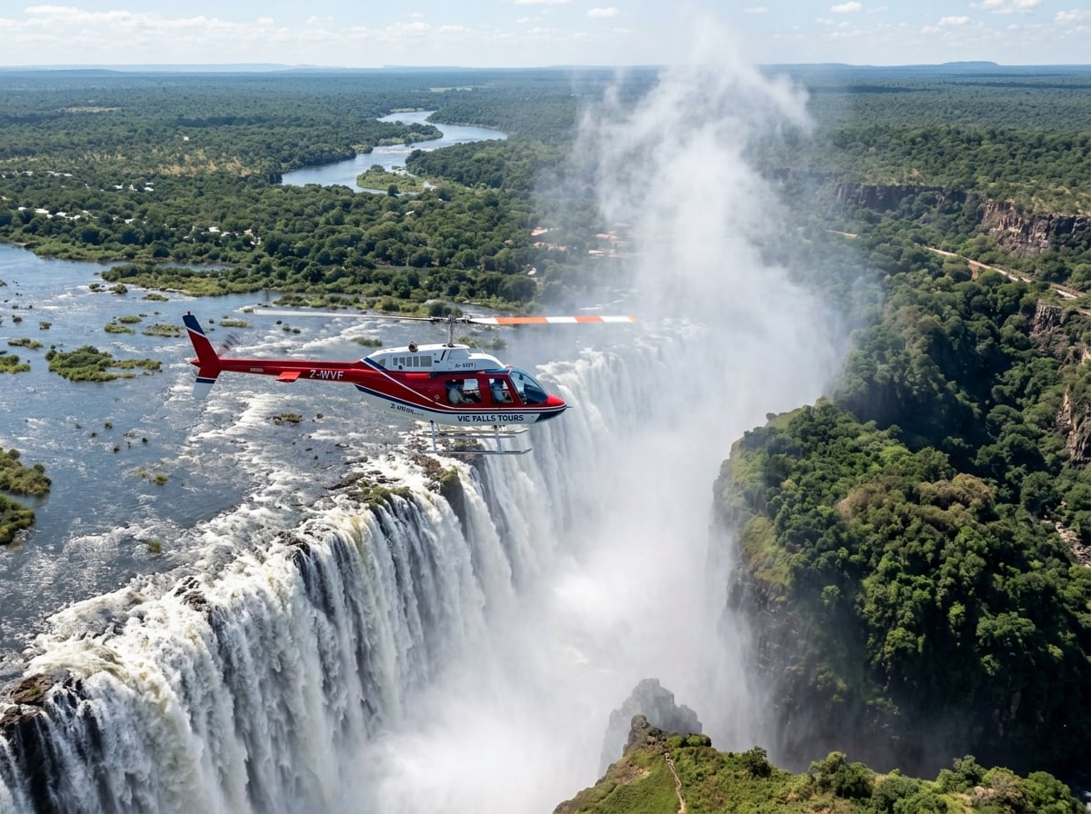 Flight of Angels helicopter flight over Victoria Falls