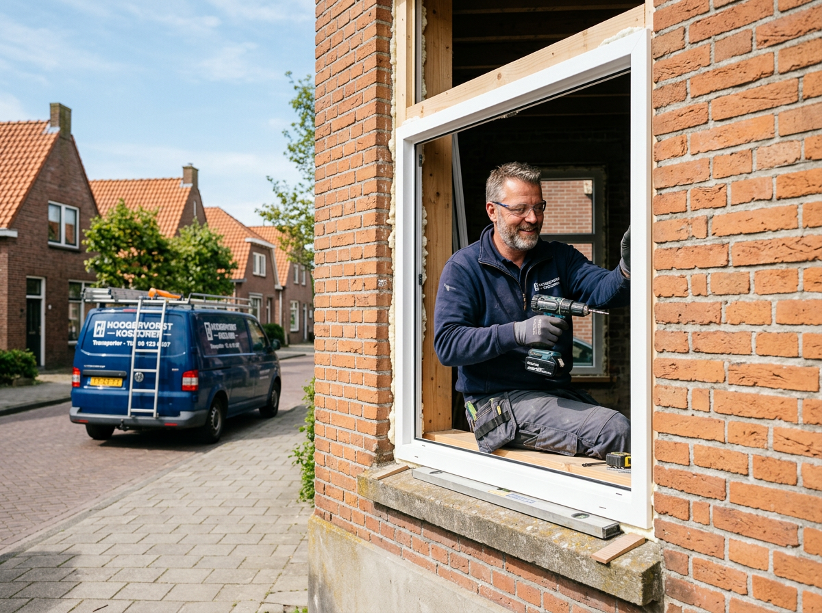 Kozijnenspecialist aan het werk