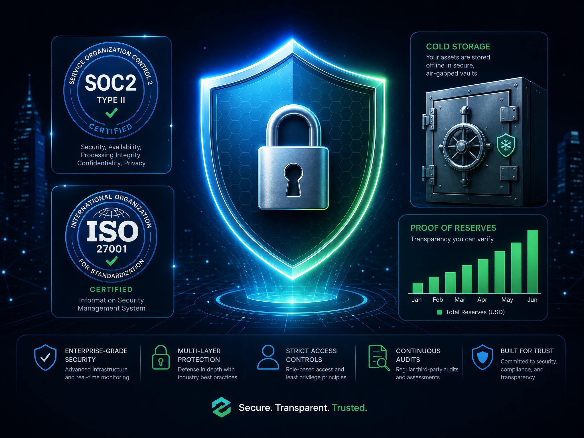 Crypto.com exchange security features SOC2 ISO certification cold storage 2026