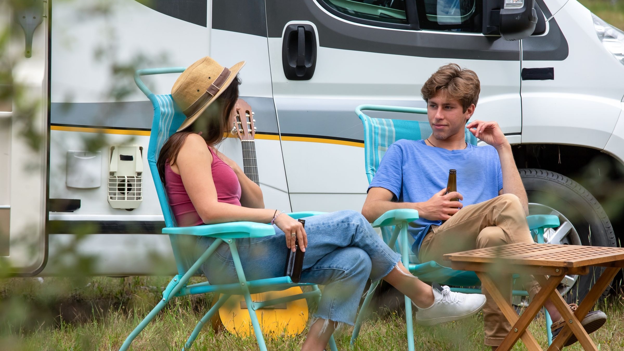 Couple enjoying motorhome lifestyle