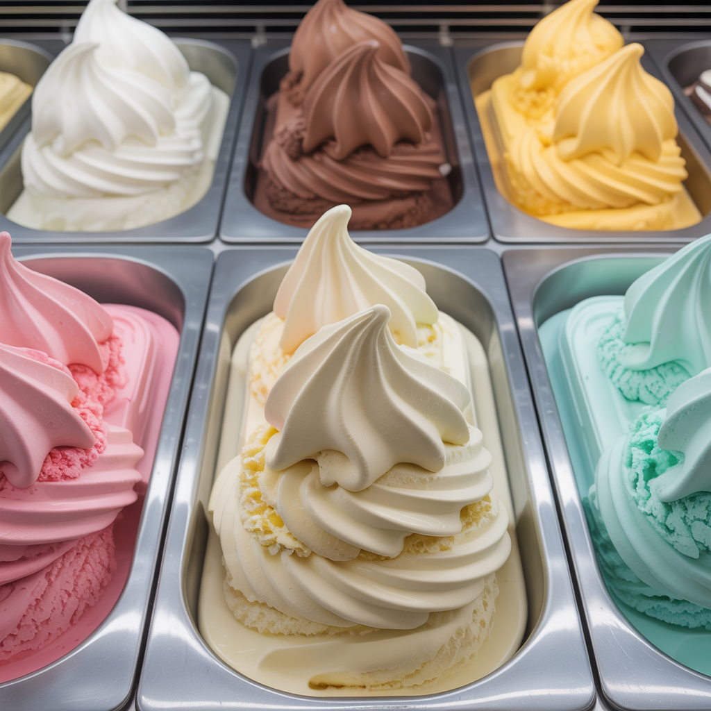 Colourful ice cream display