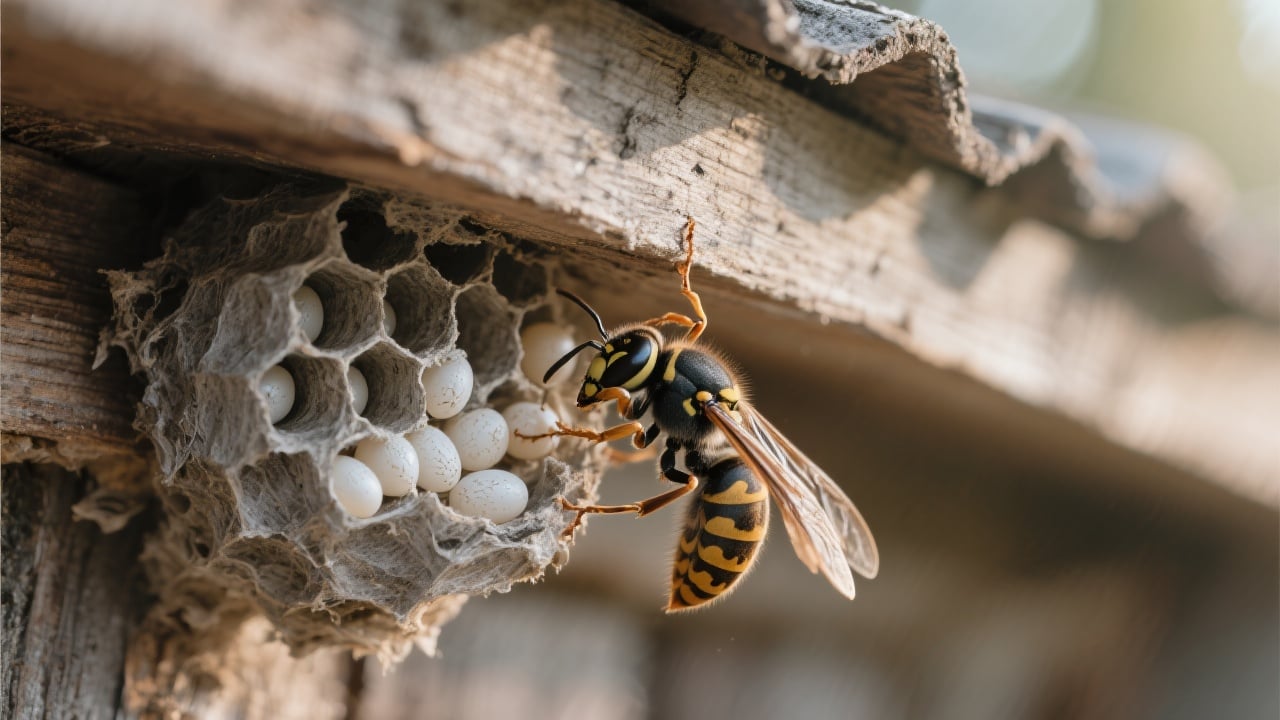 Dronningen bygger og legger egg