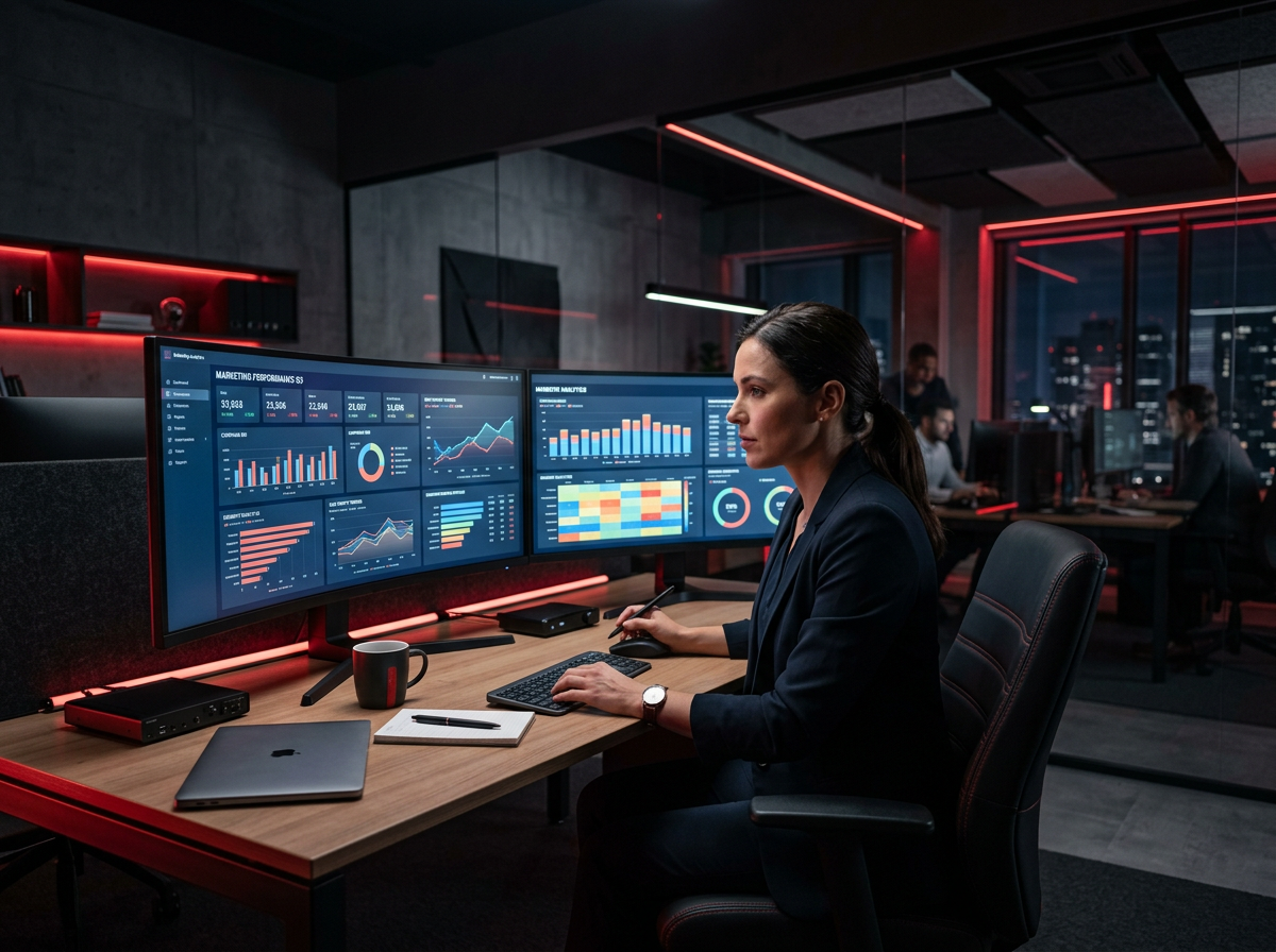 Marketing analytics dashboard visualization
