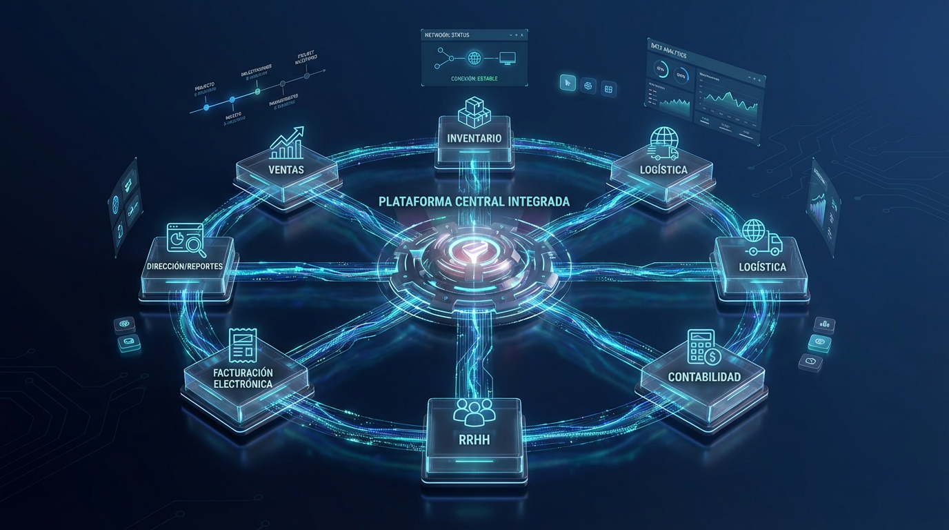 Diagrama de nodos conectados - Auditoría de sistemas empresariales