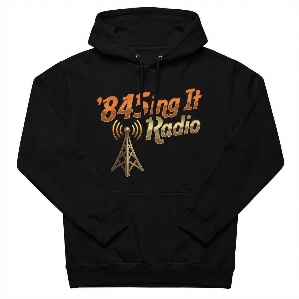 Premium black hoodie with orange and gold design