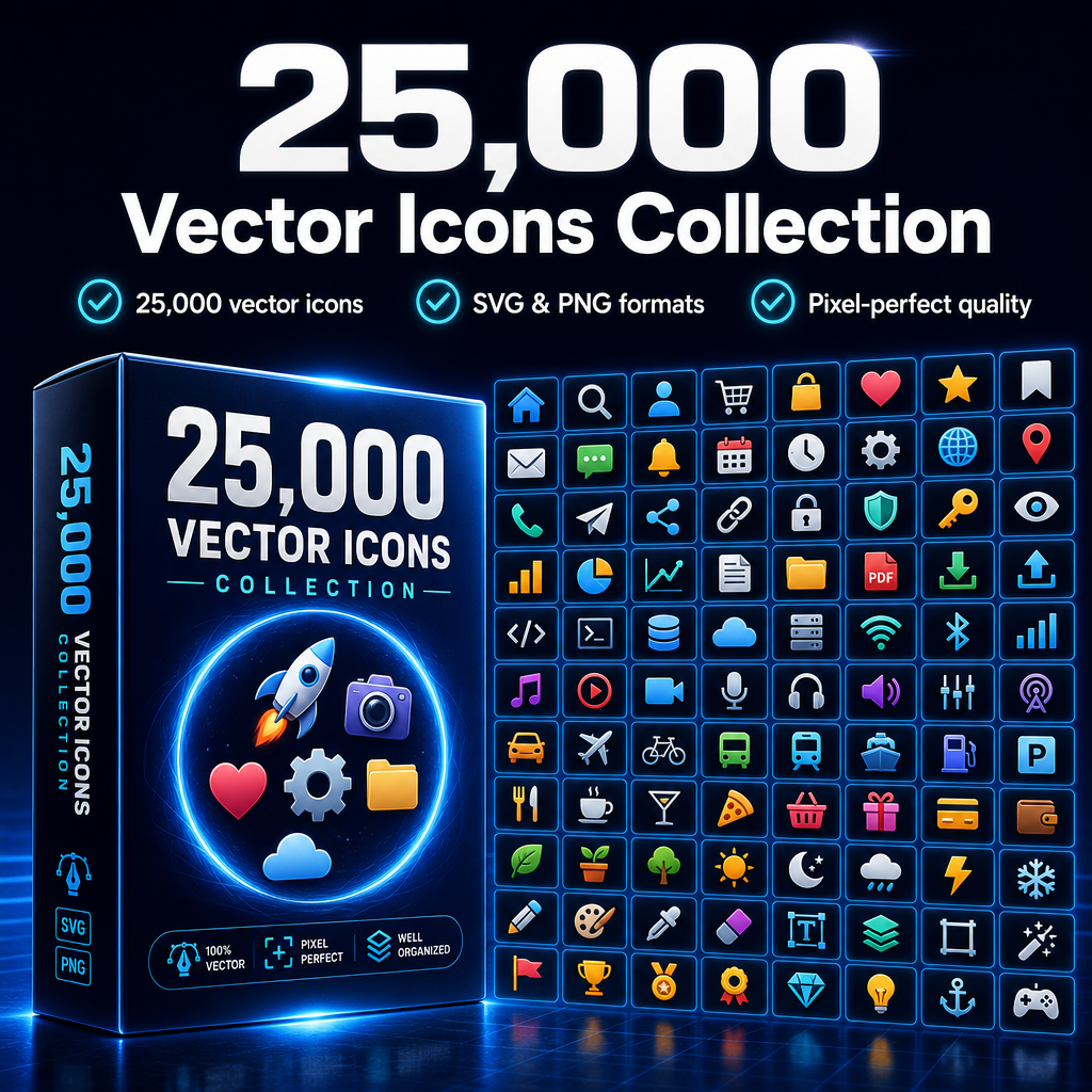 25,000 Vector Icons Collection