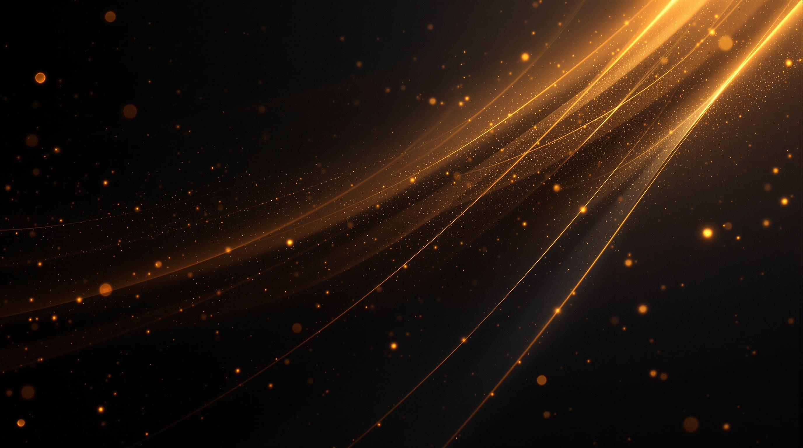Abstract futuristic technology background with gold light streaks