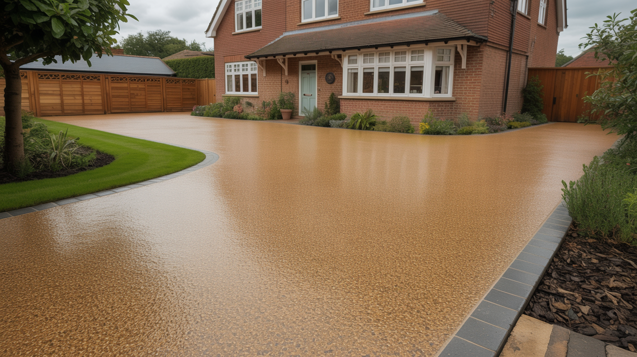 Modern resin driveway