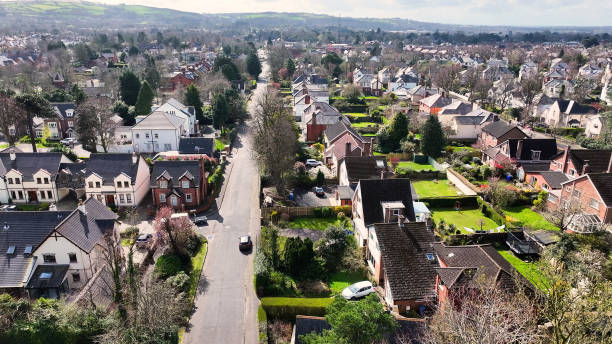 Aerial view of residential homes in Northern Ireland