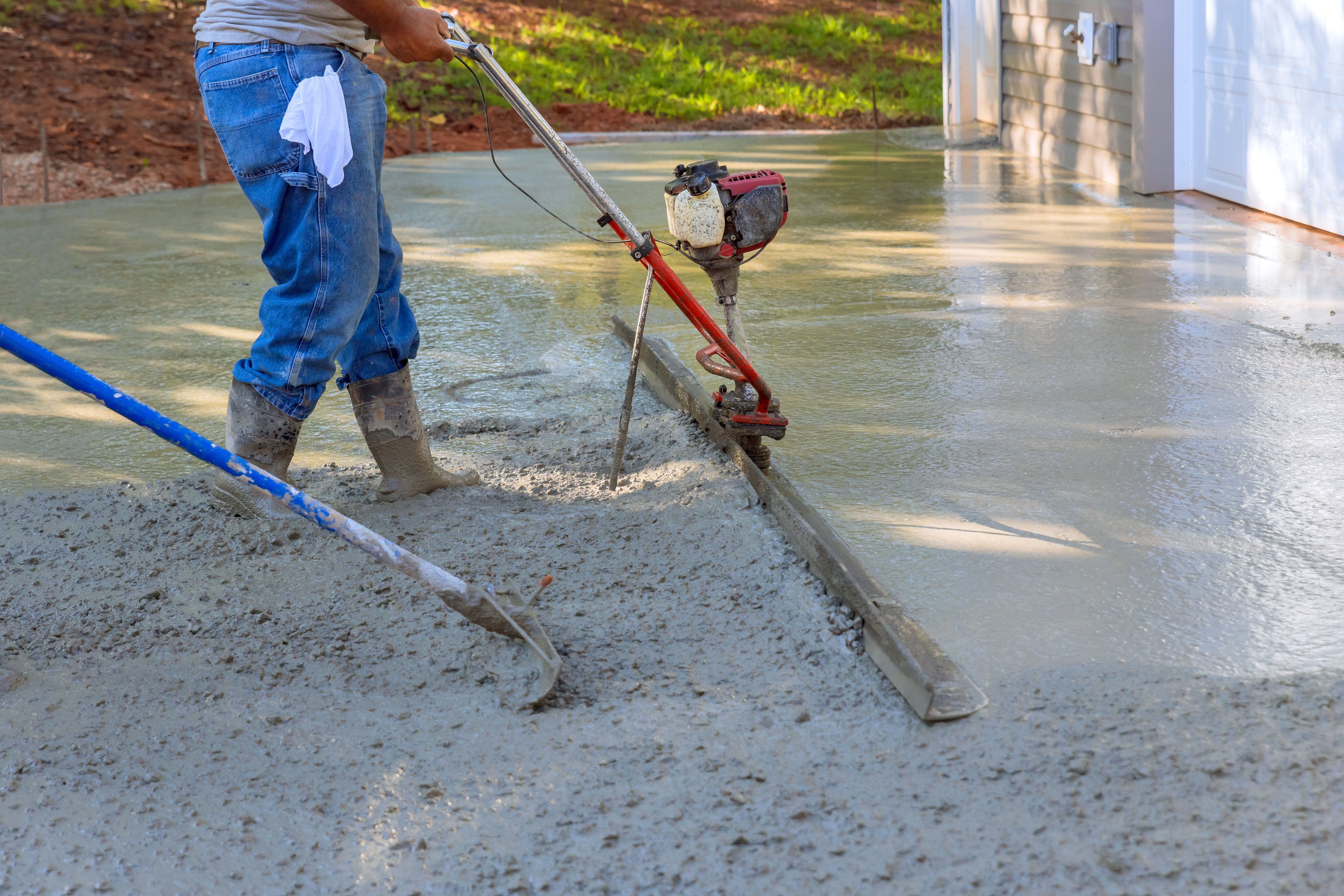 Concrete driveway work in progress showing quality craftsmanship