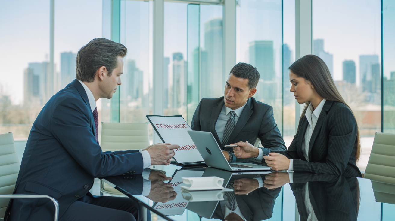 Franchise consulting meeting with business professionals