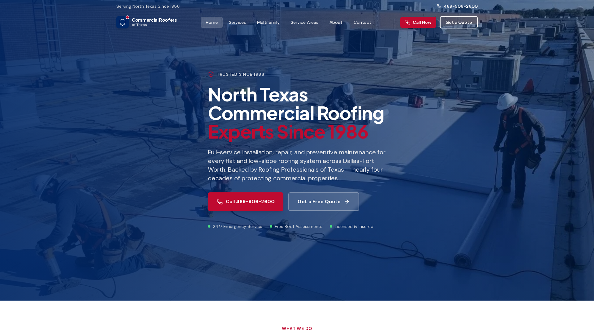 Live demo preview of Commercial Roofers of Texas — a fully functional commercial roofing website built by Contractor Website Pros