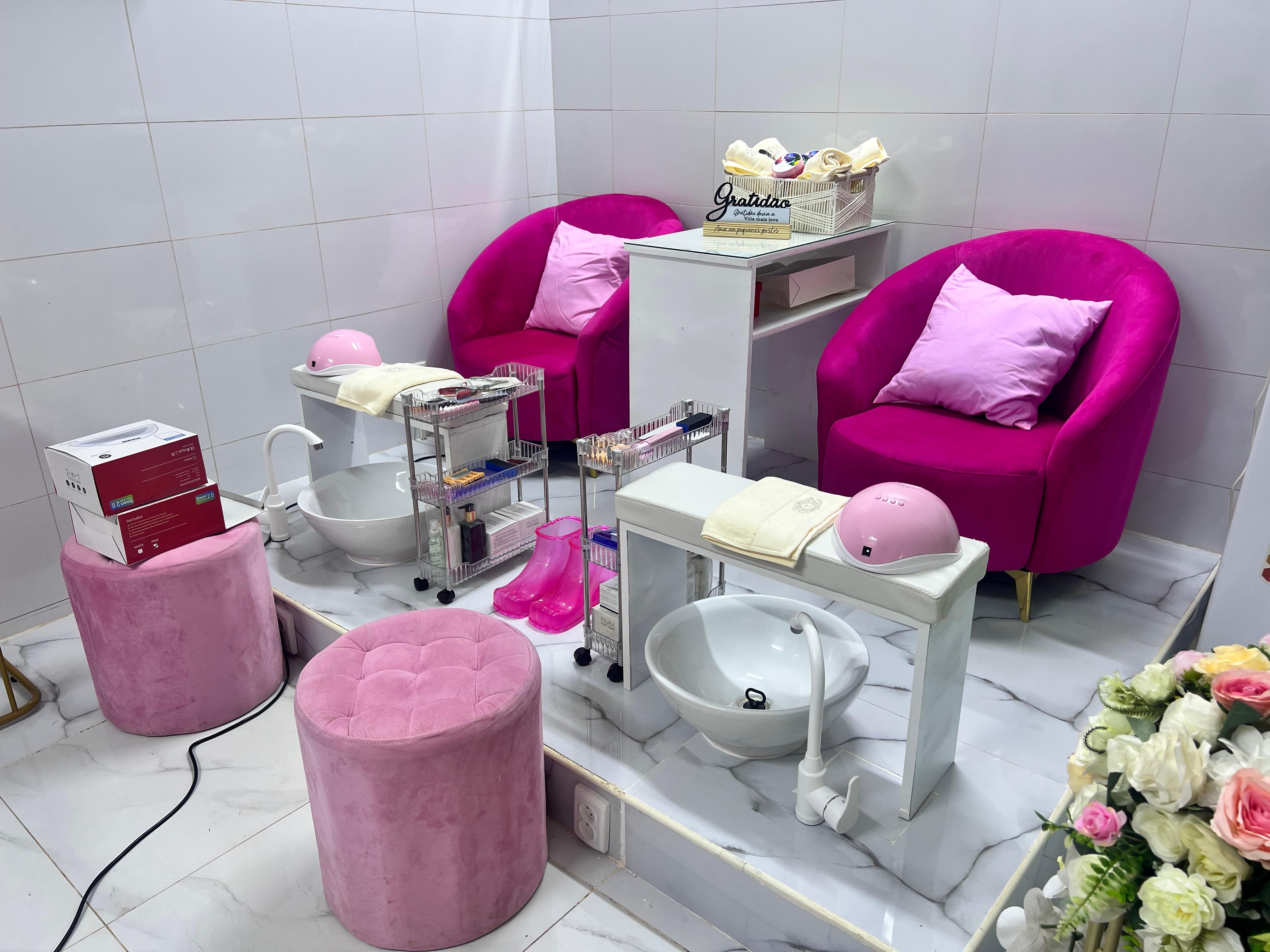 Espaço de pedicure do salão