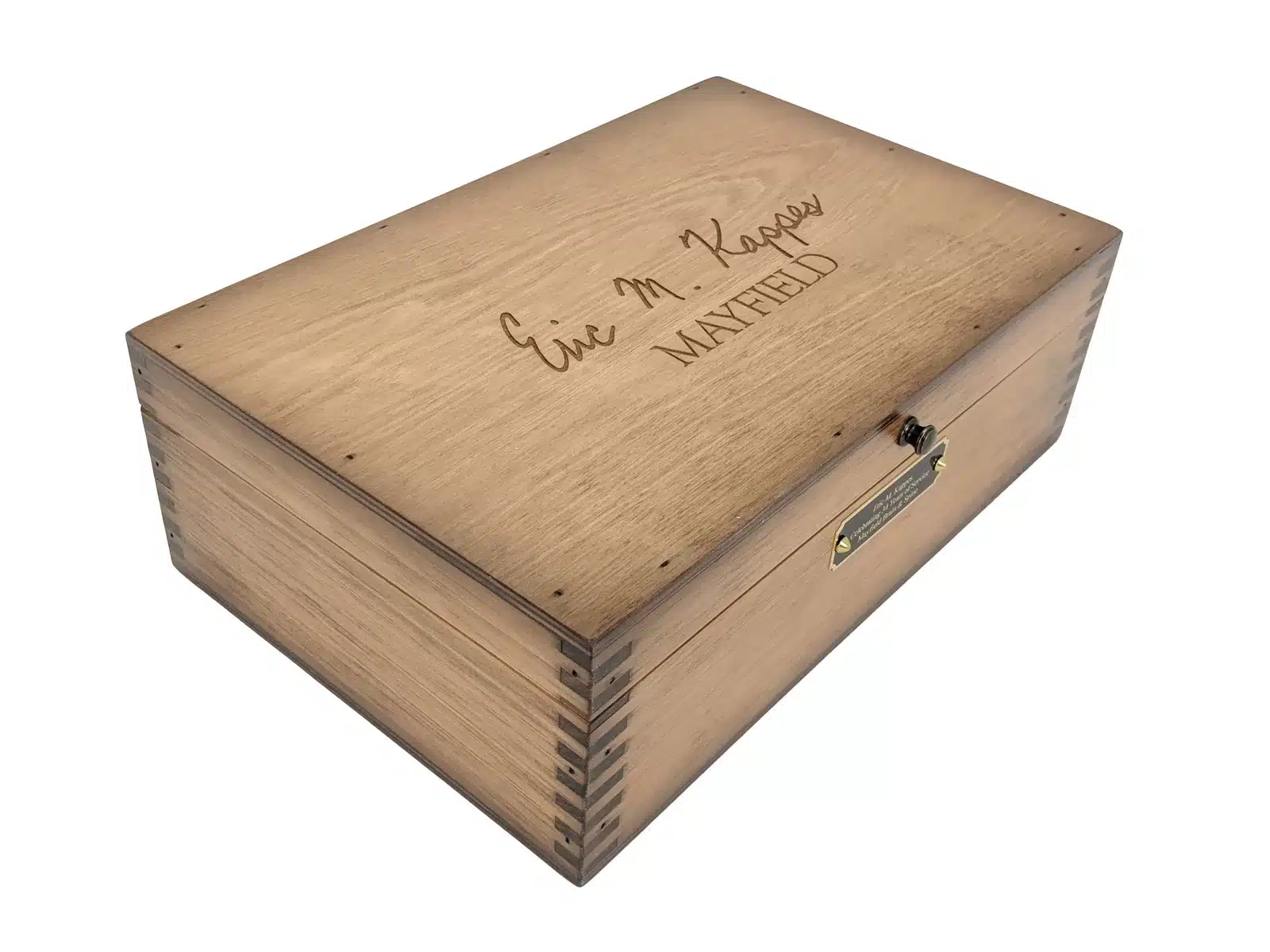Engraved wooden keepsake jewelry box