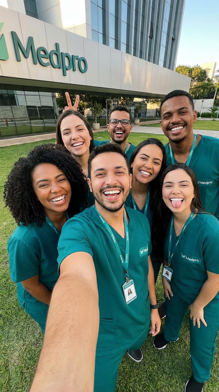Equipe Medpro — selfie POV casual