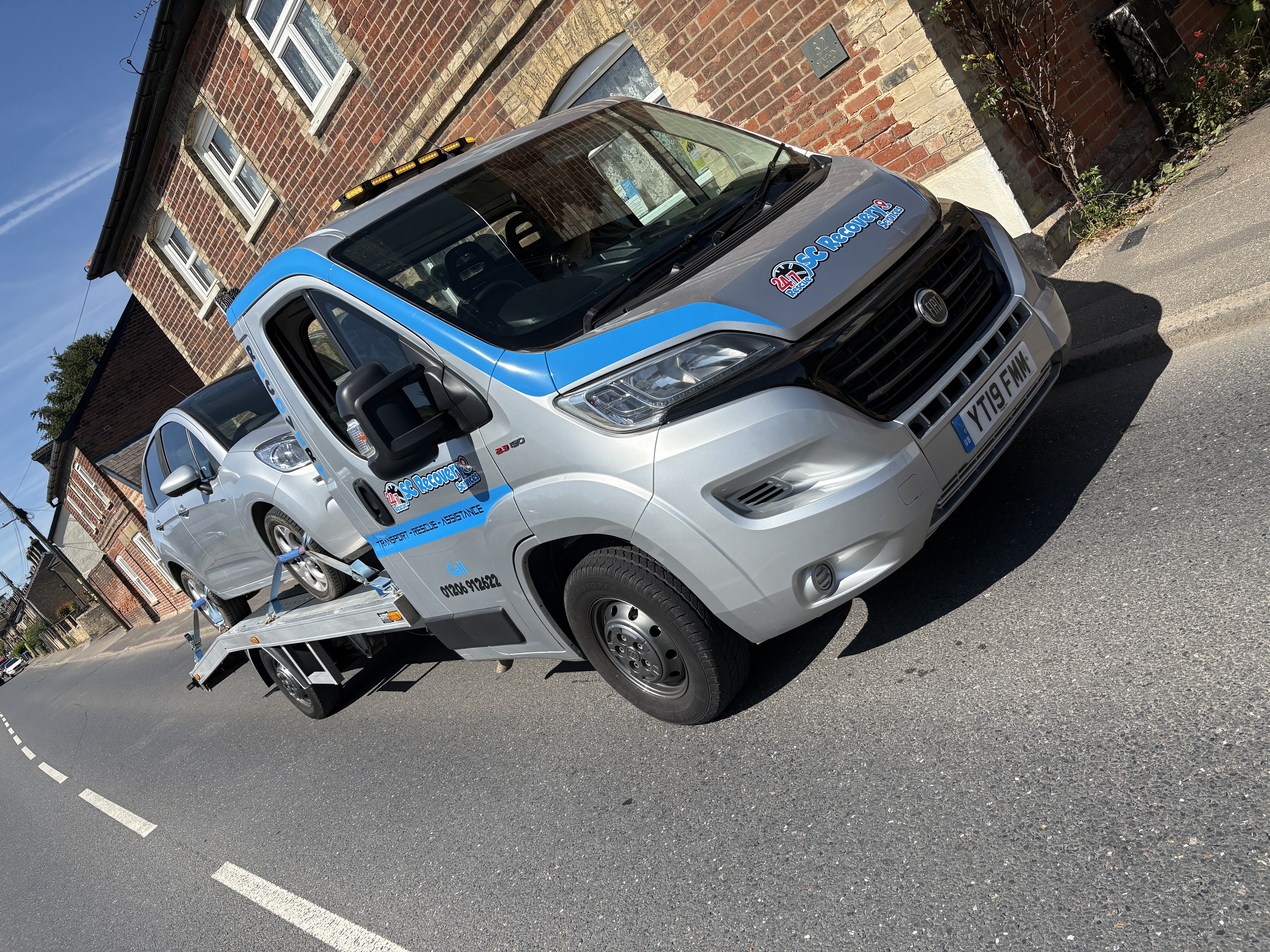 SC Recovery flatbed truck ready for vehicle recovery in Colchester