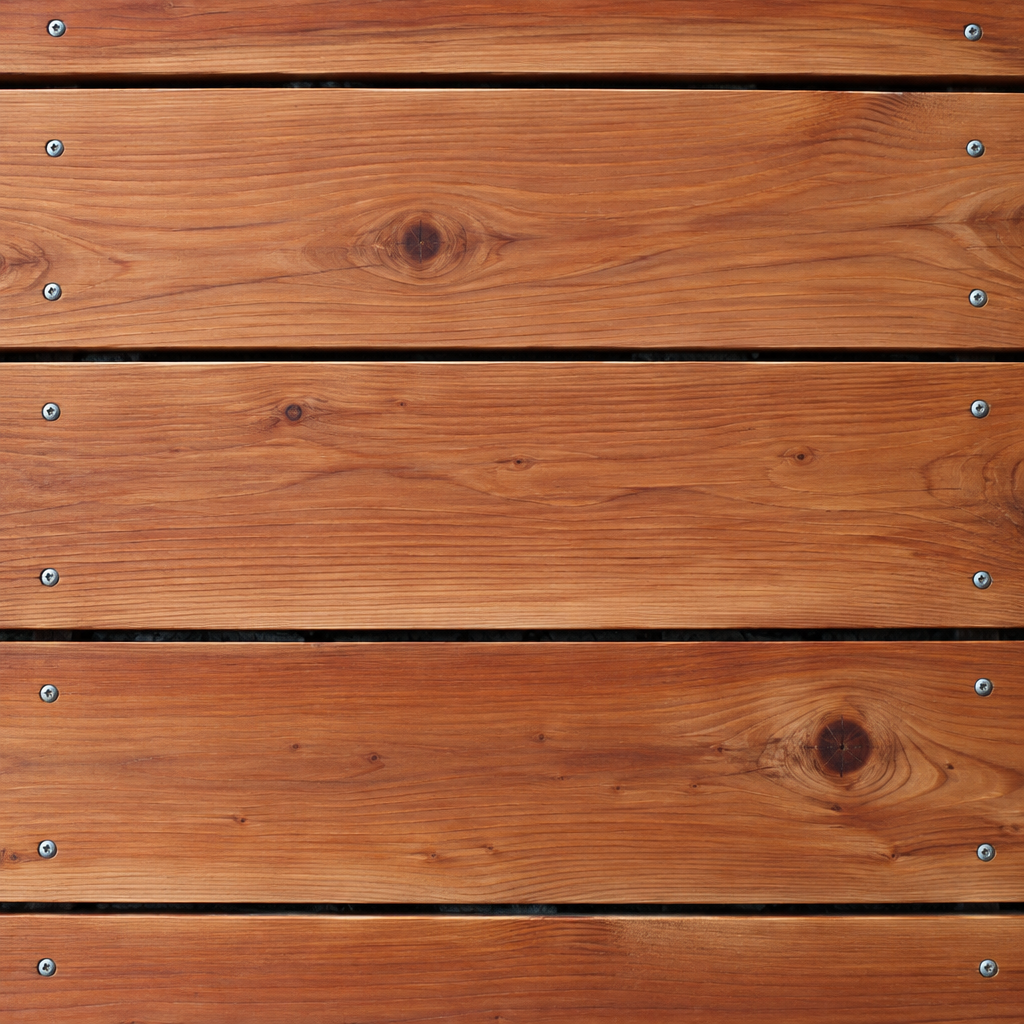 Illustrative close-up of cedar decking boards and their natural grain