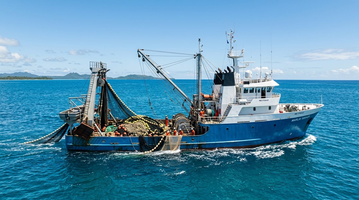 Tuna purse seiner in Pacific waters
