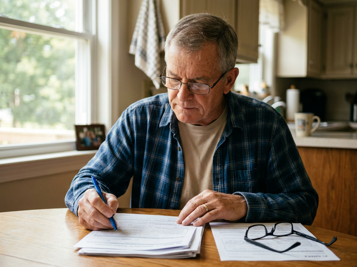 A veteran completing and submitting the VA disability claim application form