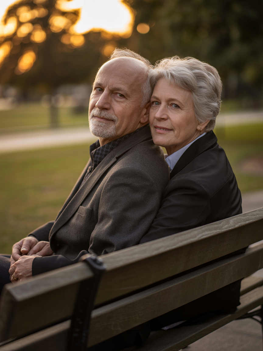 Original photo for Oil Painting - Timeless couple portrait with rich warm hues