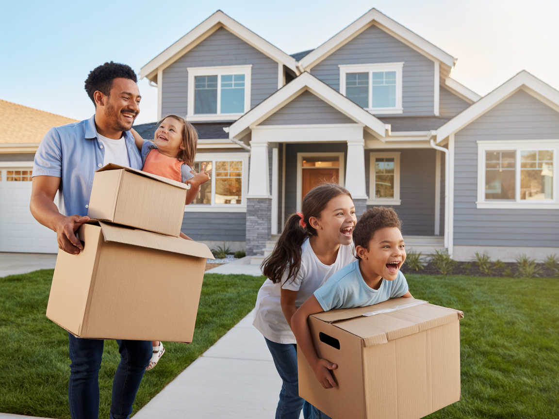 Family receiving keys to new Davison Home
