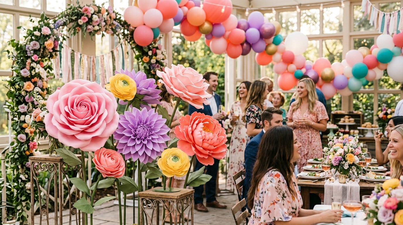 7 Freestanding Giant Flower Ideas to Wow Party Guests