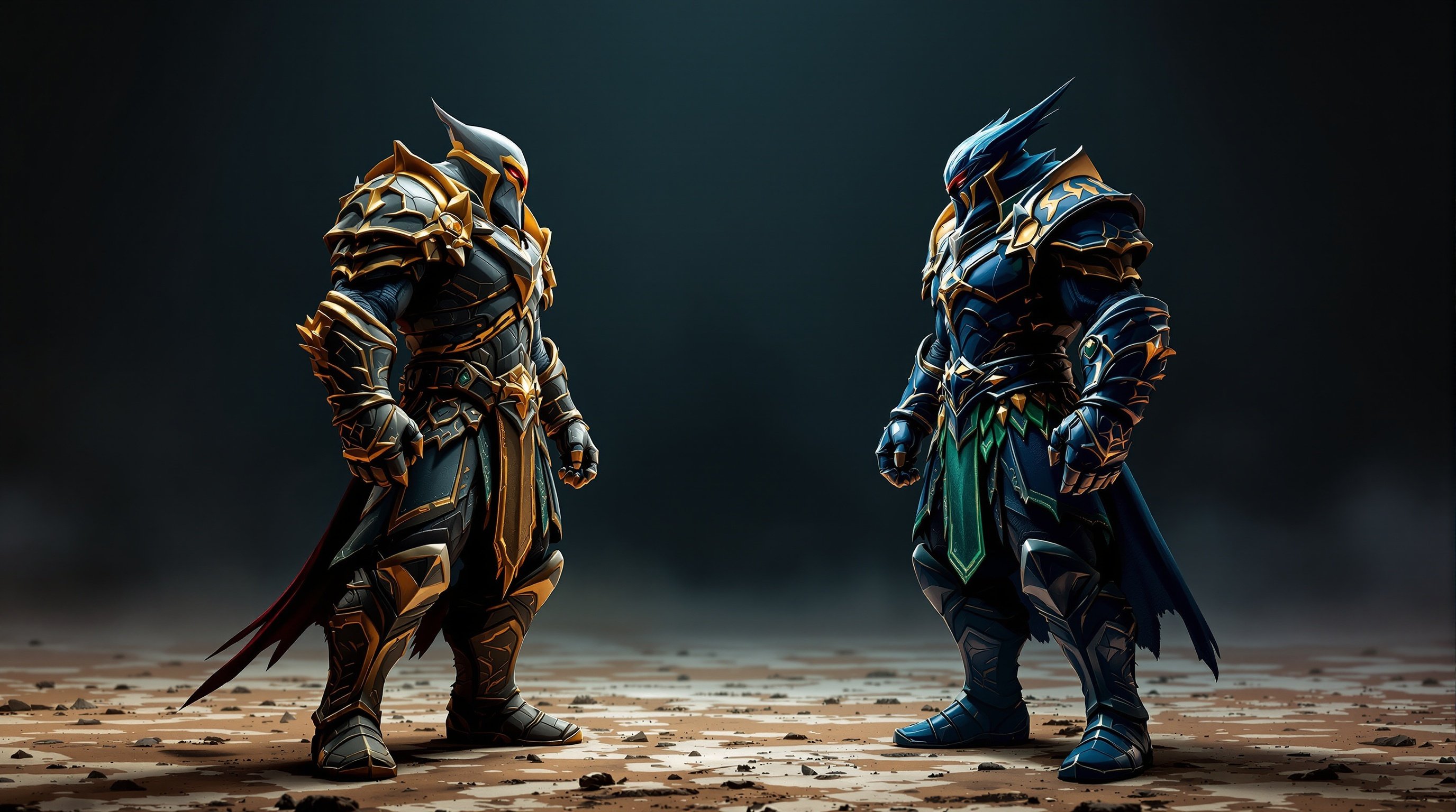 Two warriors preparing for PvP duel matchmaking