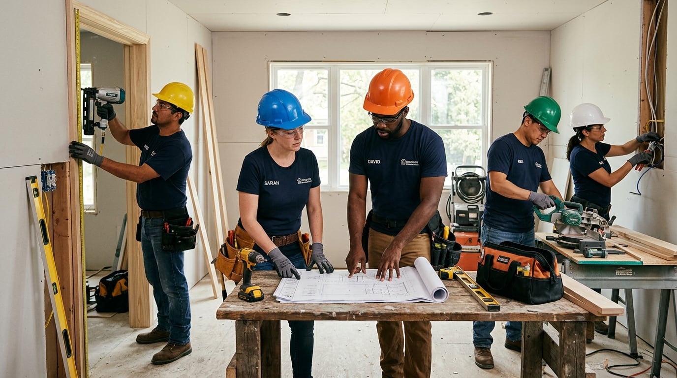 A-1 Quality Builders construction team at work