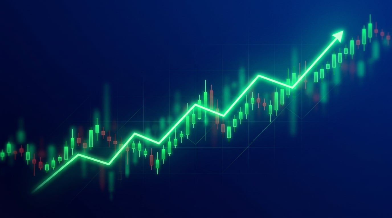 BorsaPanel finansal gösterge paneli — yükseliş trendinde hisse grafiği
