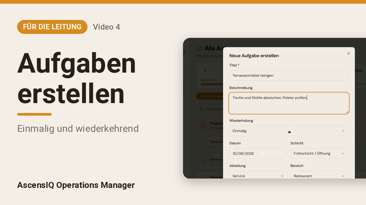 Aufgaben erstellen – einmalig und wiederkehrend