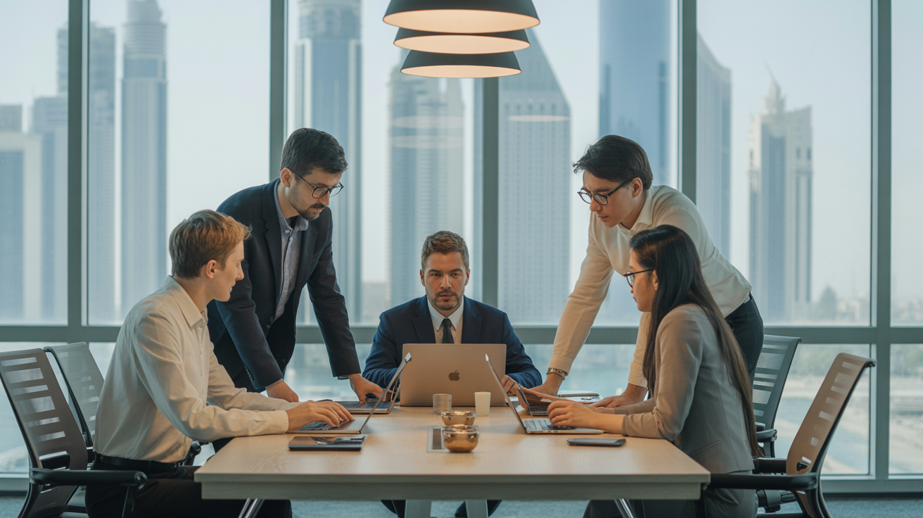 Pure Alpha Solutions team collaborating in modern office environment