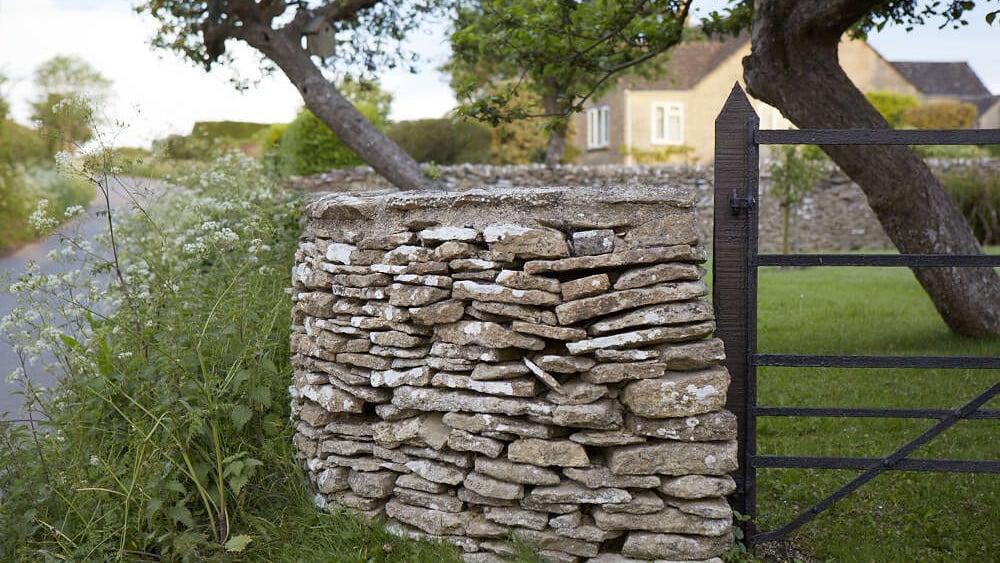 Stone garden wall