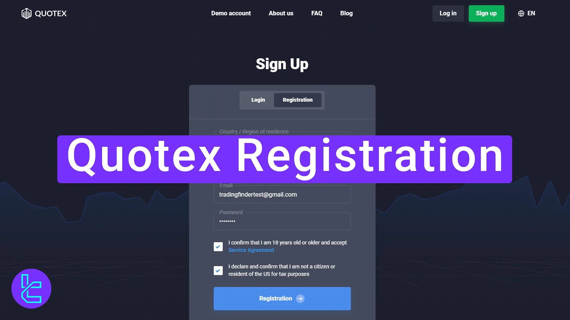 Quotex login interface