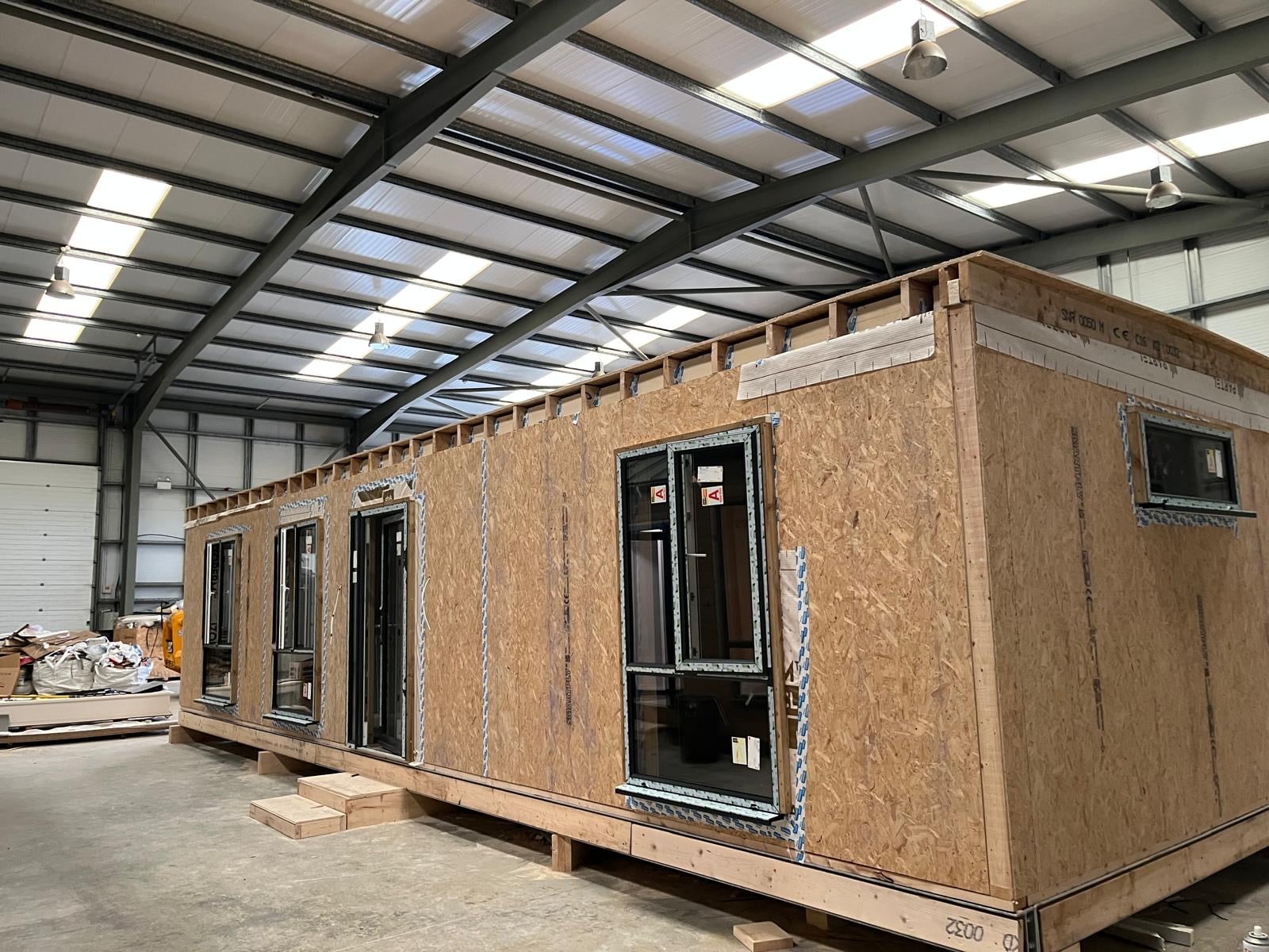 Airtight timber-frame build stage