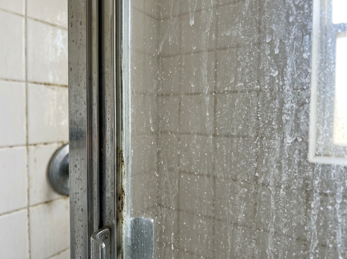 Before cleaning — Shower Glass