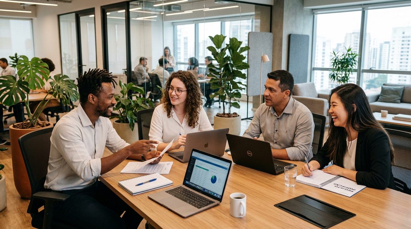 Equipe SEOEXPERT colaborando em projetos de SEO