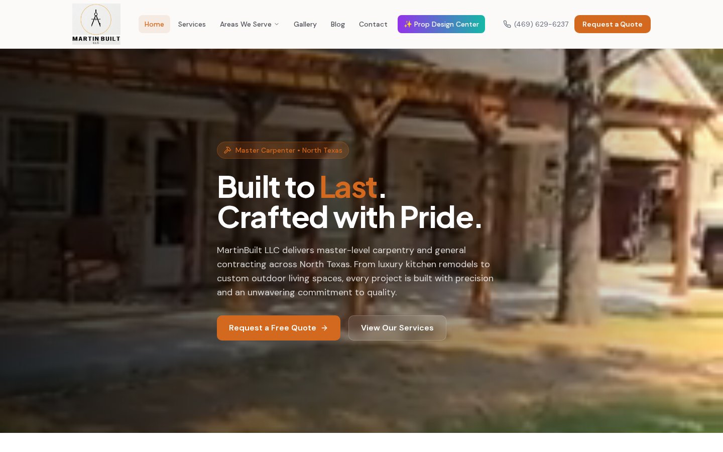 Live demo preview of Martin Built LLC — a fully functional general contractor website built by Contractor Website Pros