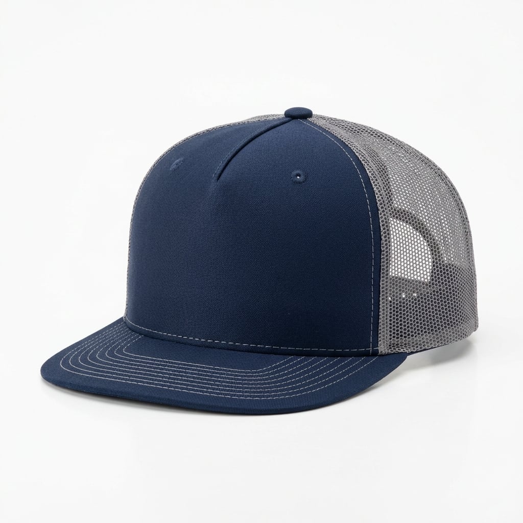 Richardson Trucker Snapback Cap in Navy / Gray