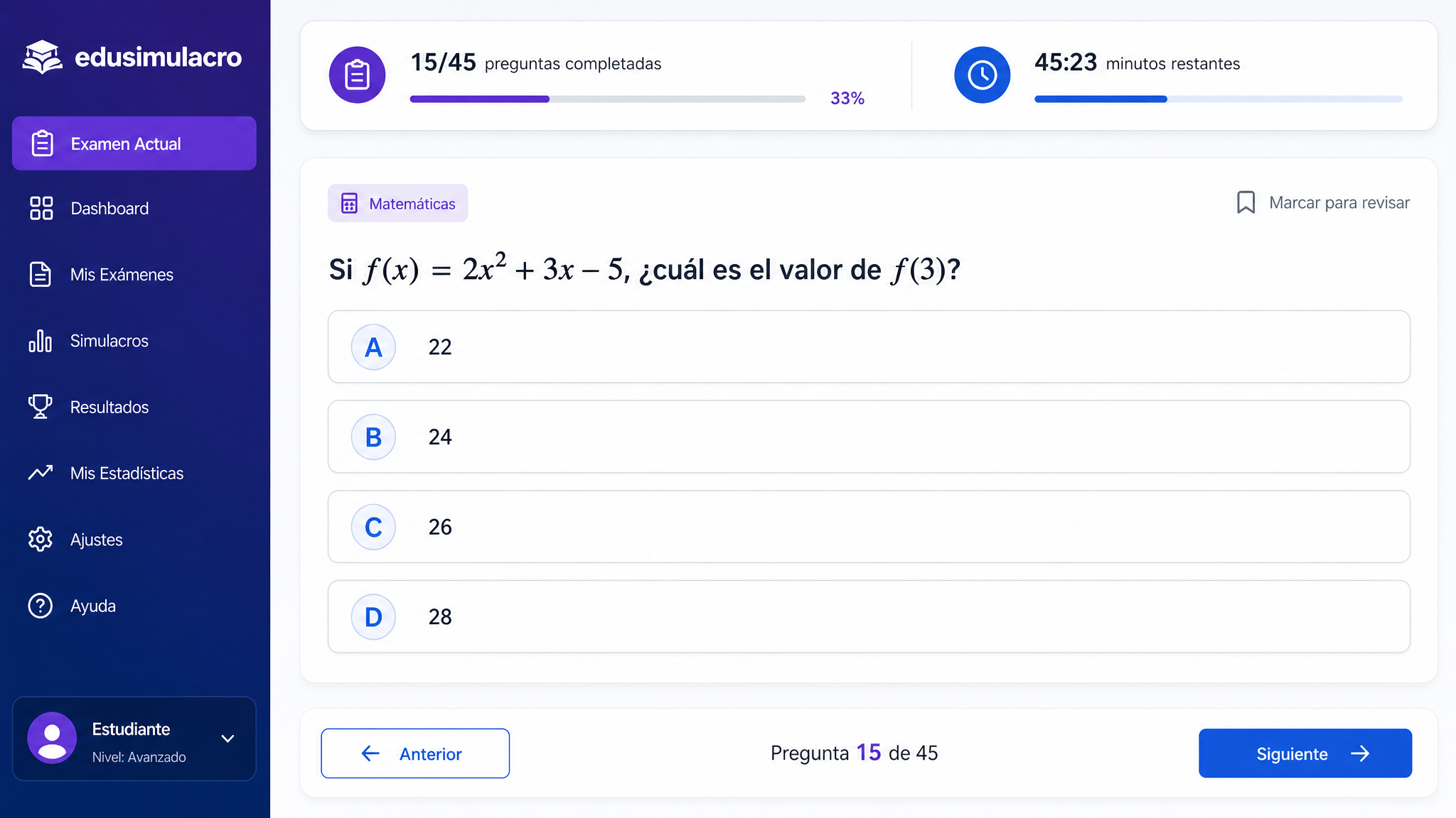 Dashboard de edusimulacro
