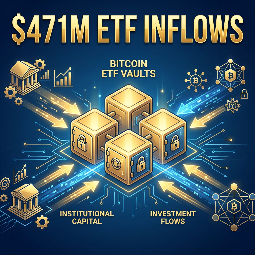 Bitcoin ETF inflows $471 million institutional investment crypto market rally