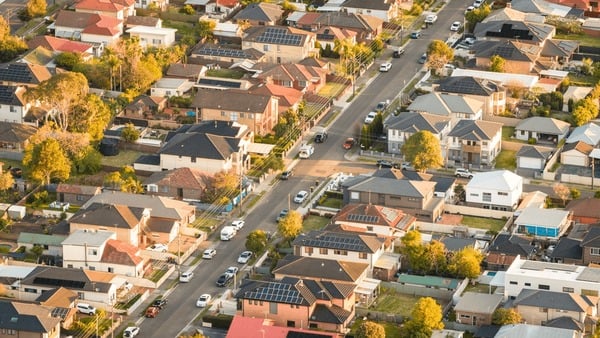 Suburban neighbourhood with neat lawns in Perth Western Australia