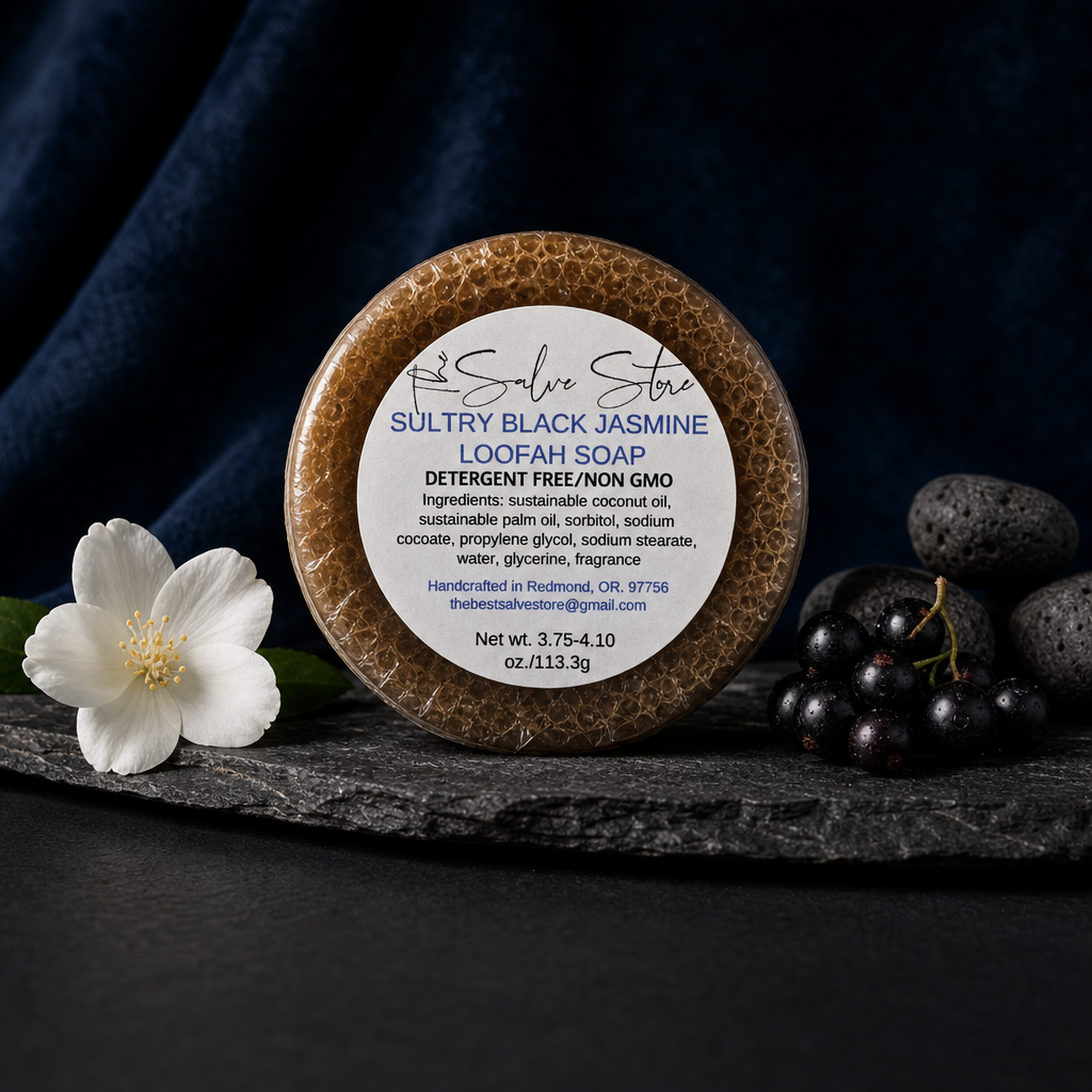 Sultry Black Jasmine Loofah