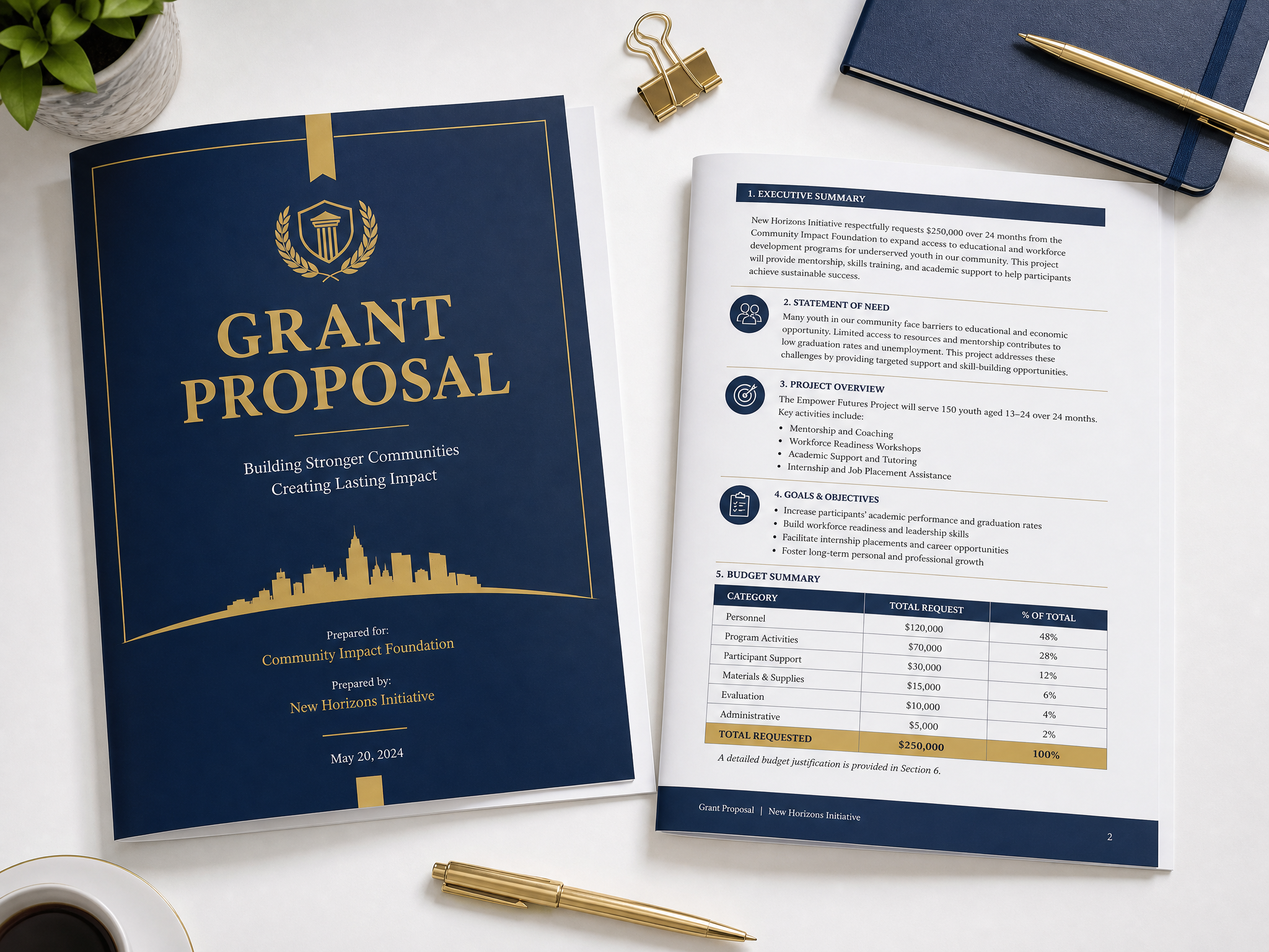 Sample grant and funding proposal document by Ease Life Ventures