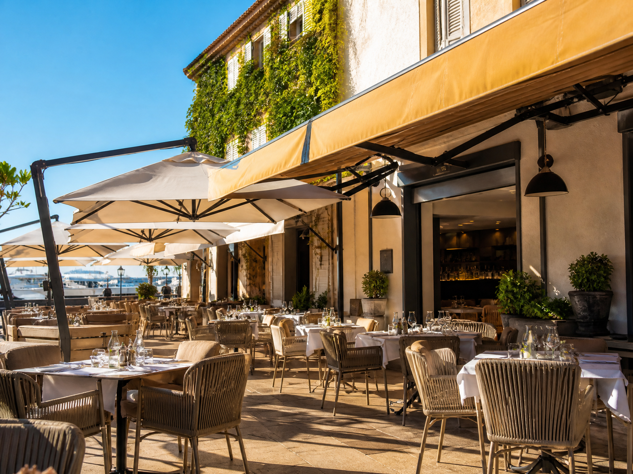 Outdoor parasols and shade structures supplied by Chateaux Middle East
