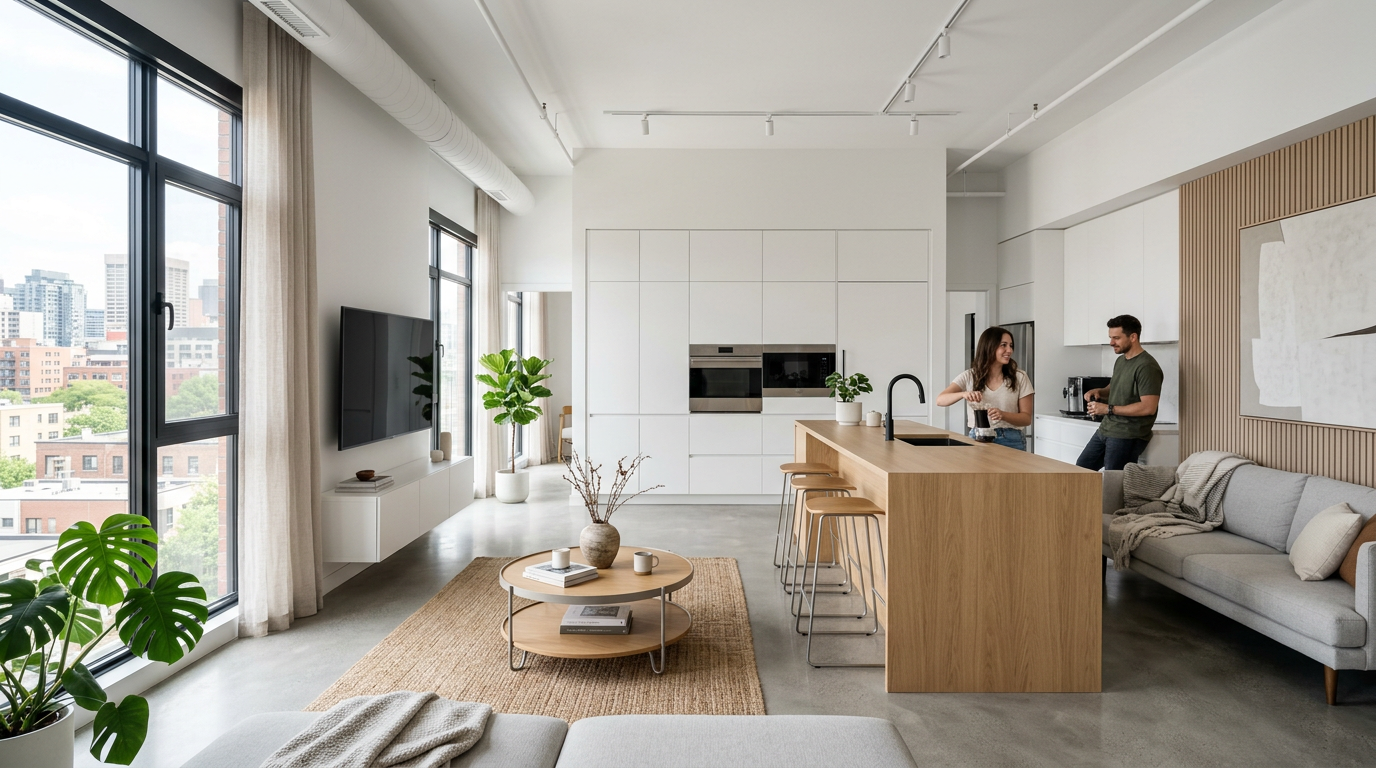 Reforma de apartamento com cozinha e sala integrada