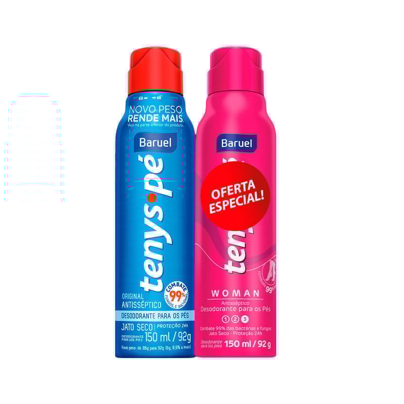 Kit Tenys Pé Baruel Original 150ml + Woman 150ml