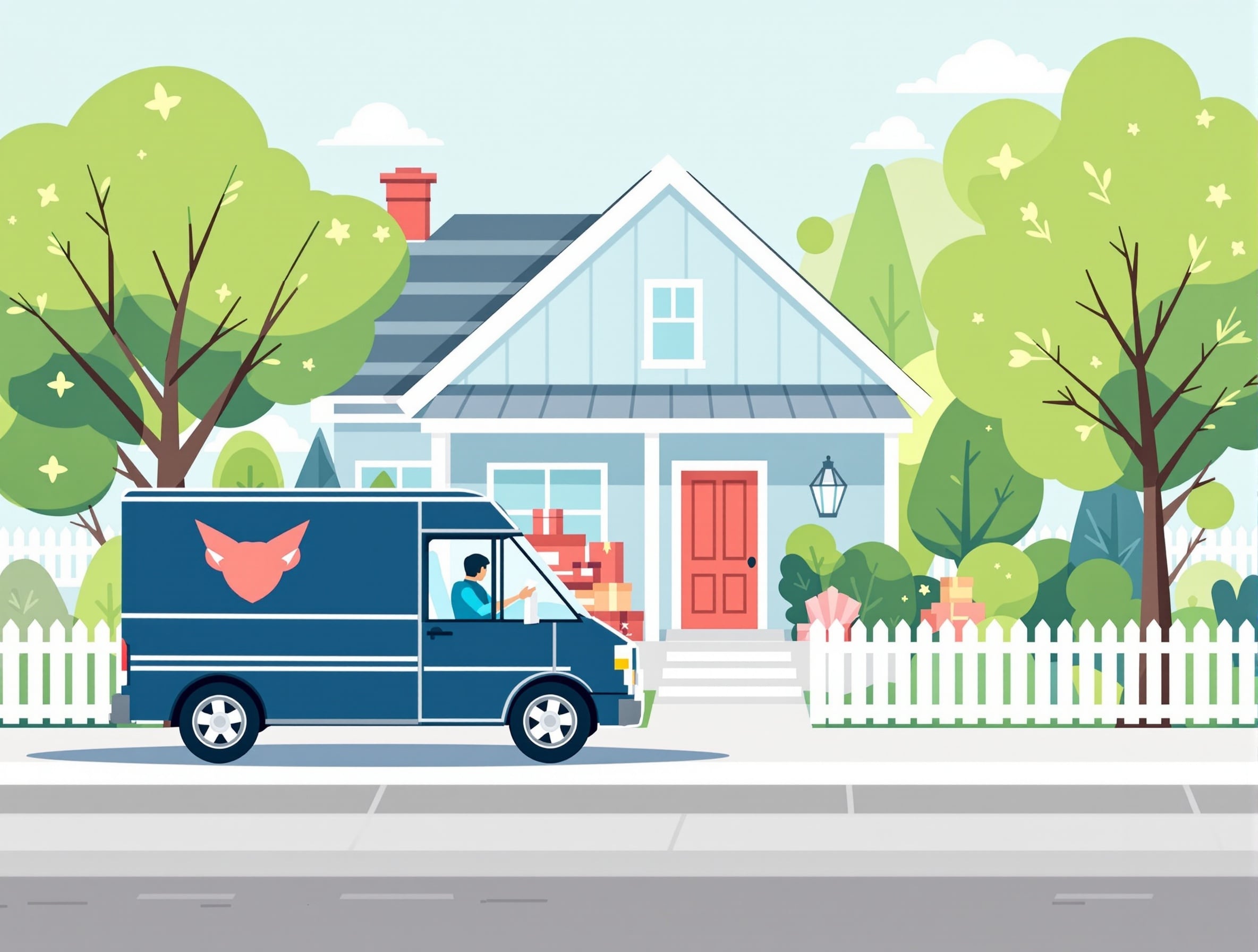 Door-to-door delivery illustration