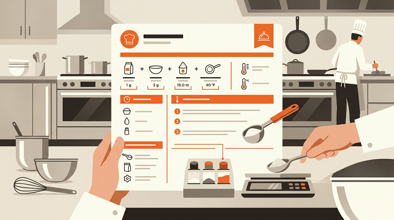 Ricettario e schede piatto: la cucina che non dipende da una persona