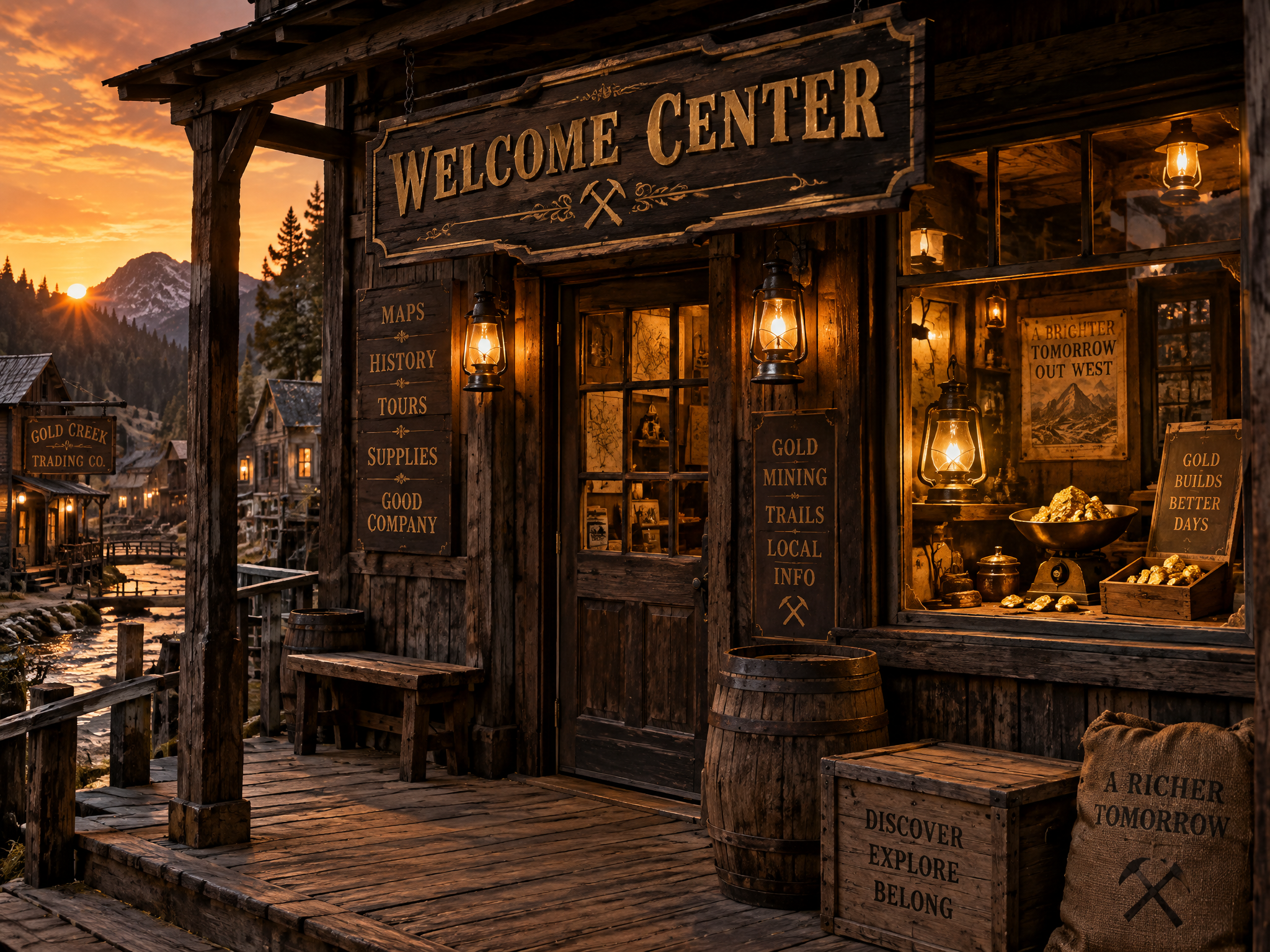 Gold Rush Welcome Center storefront in the Capital Gold Rush Marketplace